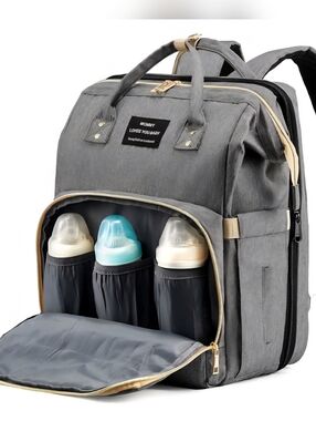 NWT Gray Multi-Pocket Diaper Backpack